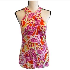 RALPH LAUREN Halter Style Tropical Print Sz 2X